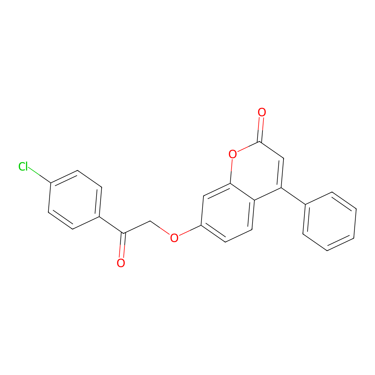7-[2-(4-chlorophenyl)-2-oxoethoxy]-4-phenyl-2H-chromen-2-one molecular structure, CAS 307547-16-6