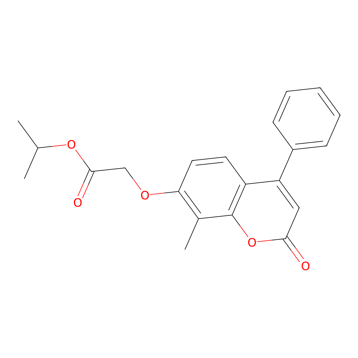 Isopropyl ((8-methyl-2-oxo-4-phenyl-2H-chromen-7-YL)oxy)acetate molecular structure, CAS 307547-32-6