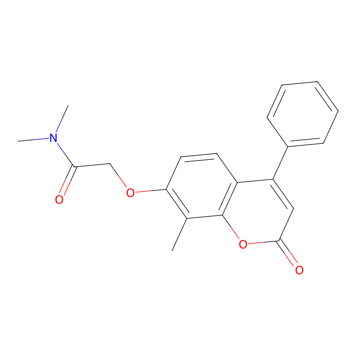 N,N-dimethyl-2-[(8-methyl-2-oxo-4-phenyl-2H-chromen-7-yl)oxy]acetamide molecular structure, CAS 307547-37-1