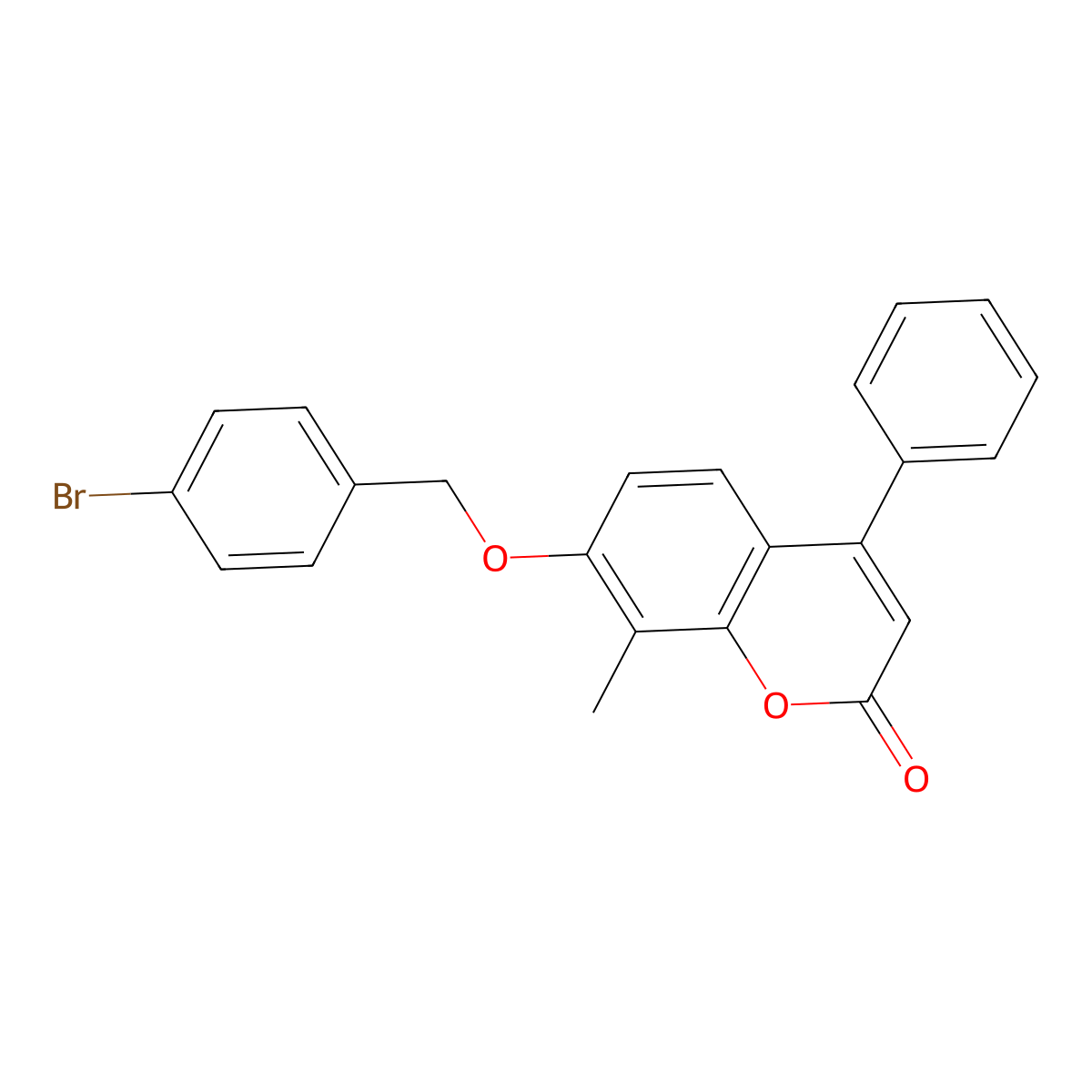 7-[(4-bromobenzyl)oxy]-8-methyl-4-phenyl-2H-chromen-2-one molecular structure, CAS 307547-42-8