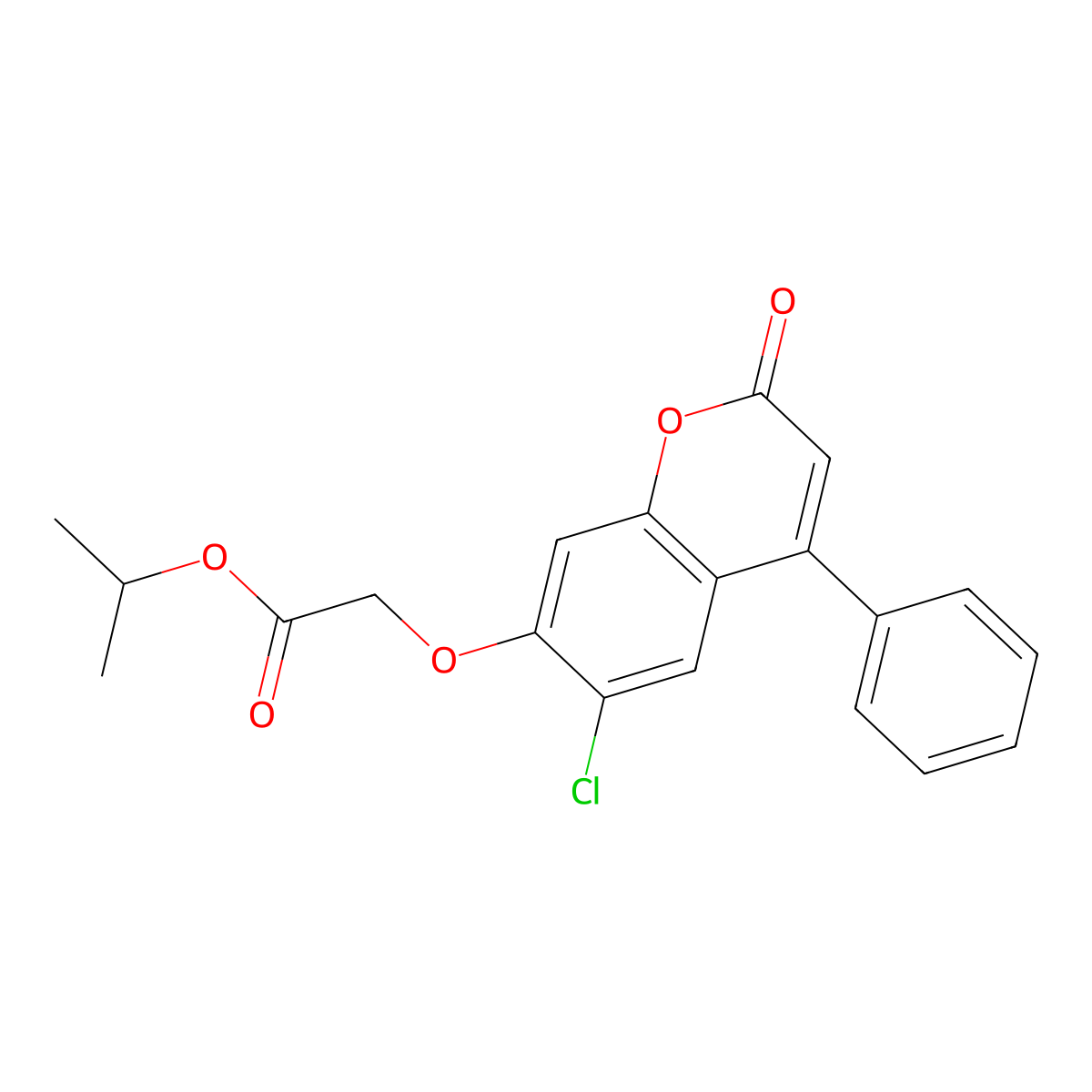 Methylethyl 2-(6-chloro-2-oxo-4-phenylchromen-7-yloxy)acetate molecular structure, CAS 307547-53-1