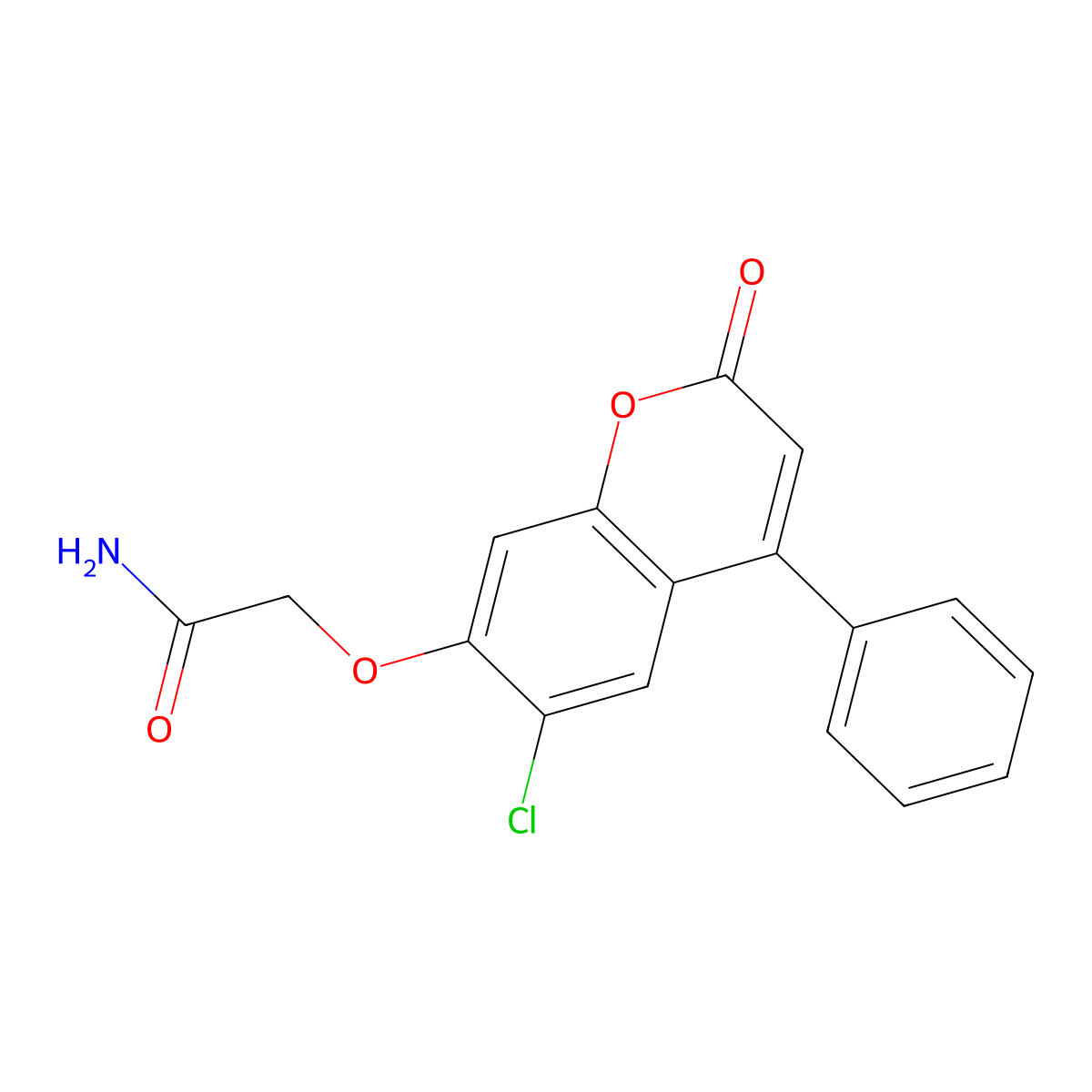 2-[(6-chloro-2-oxo-4-phenyl-2H-chromen-7-yl)oxy]acetamide molecular structure, CAS 307547-55-3