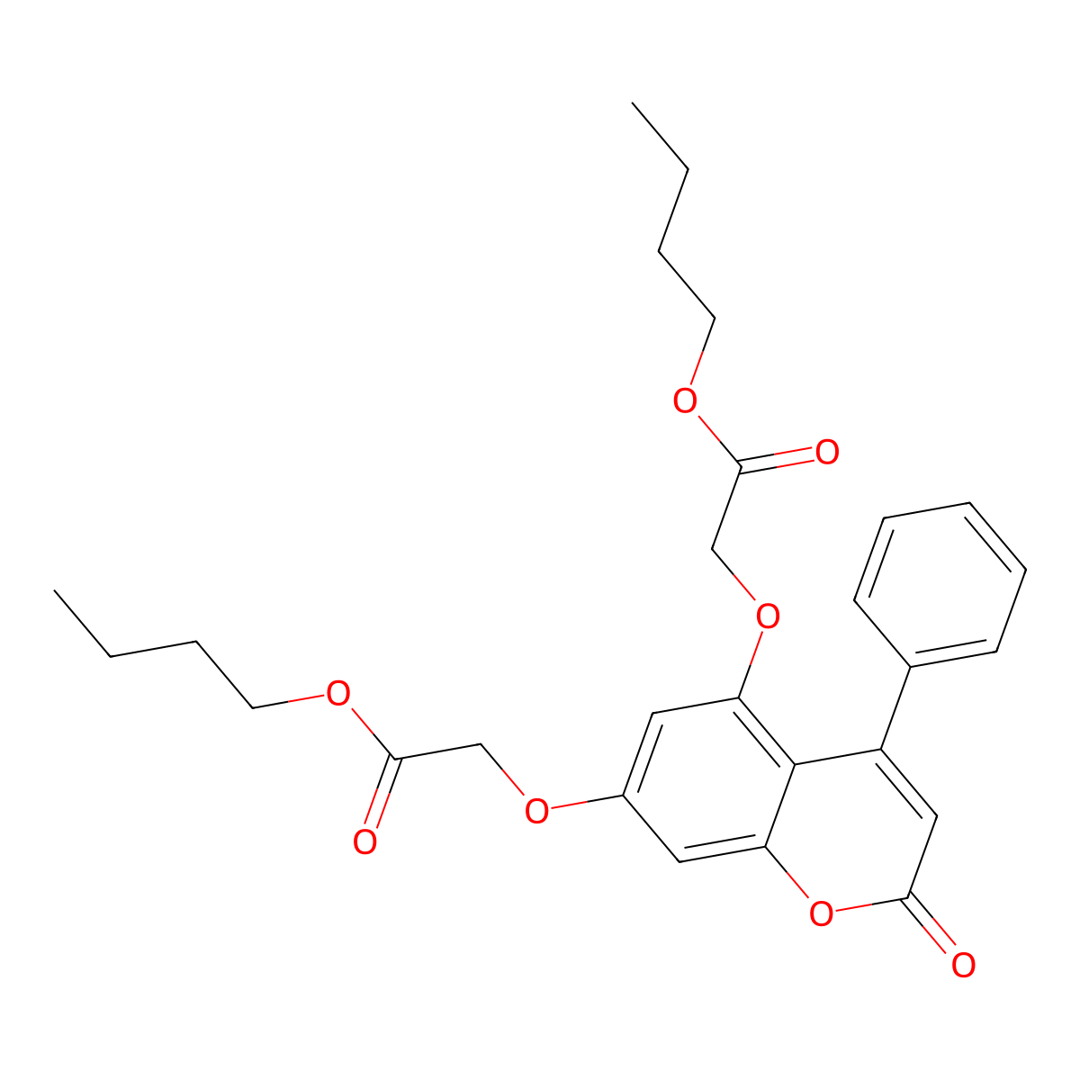 dibutyl 2,2'-[(2-oxo-4-phenyl-2H-chromene-5,7-diyl)bis(oxy)]diacetate molecular structure, CAS 307547-65-5