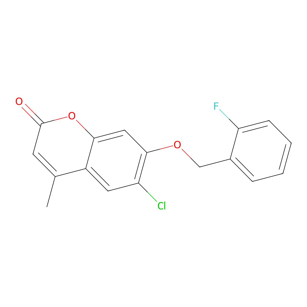 6-chloro-7-[(2-fluorophenyl)methoxy]-4-methyl-2H-chromen-2-one molecular structure, CAS 307547-73-5