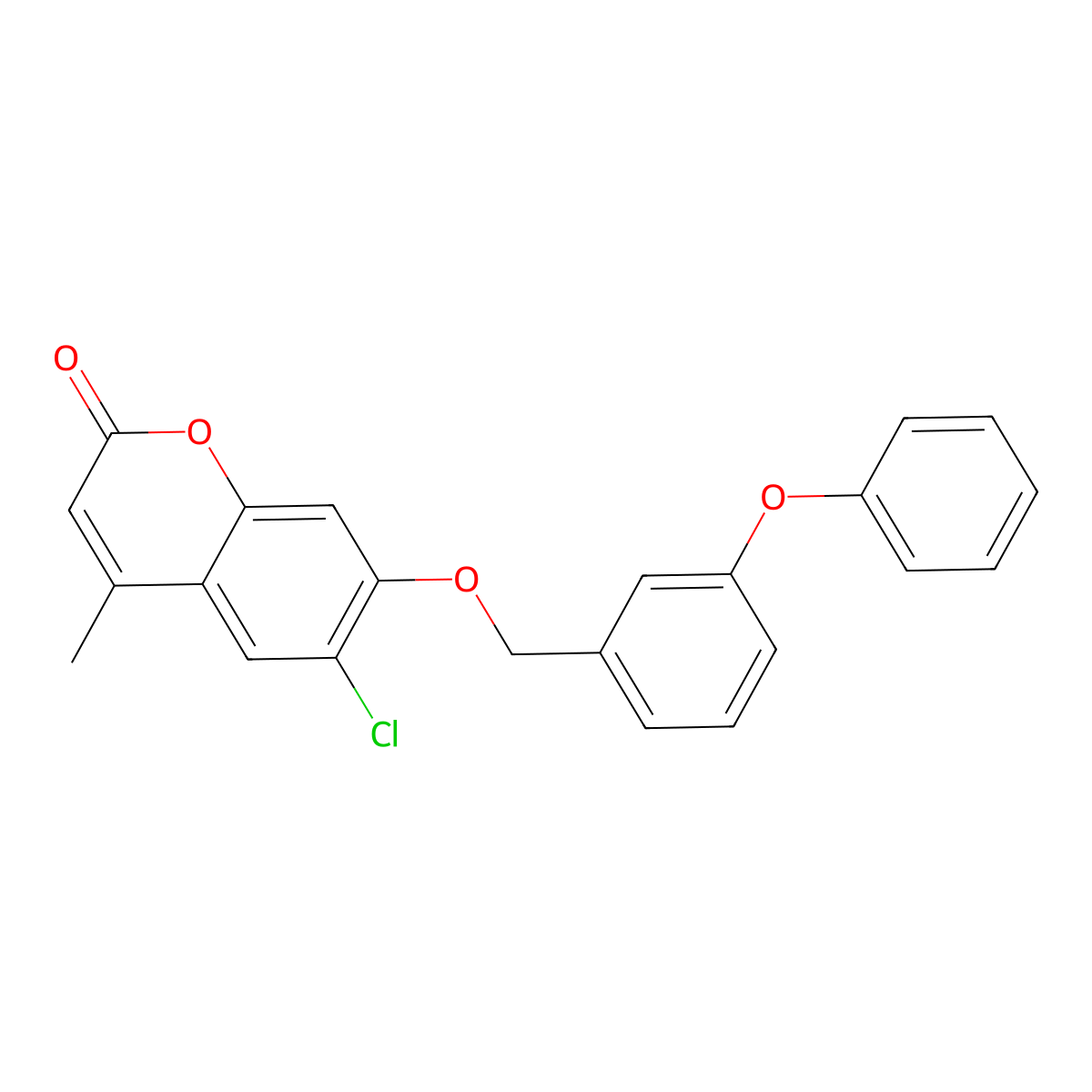 6-chloro-4-methyl-7-[(3-phenoxybenzyl)oxy]-2H-chromen-2-one molecular structure, CAS 307547-75-7