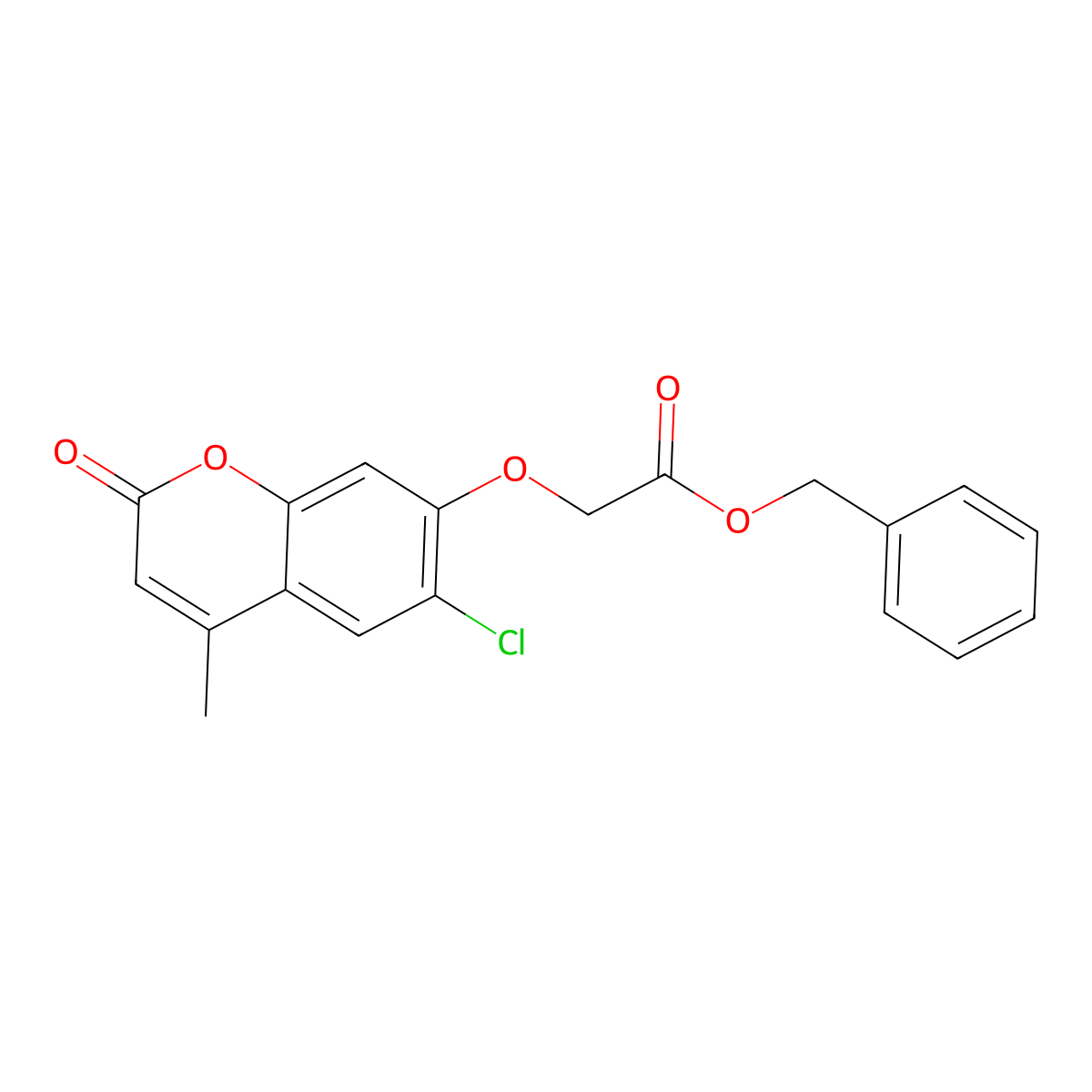 benzyl [(6-chloro-4-methyl-2-oxo-2H-chromen-7-yl)oxy]acetate molecular structure, CAS 307547-76-8