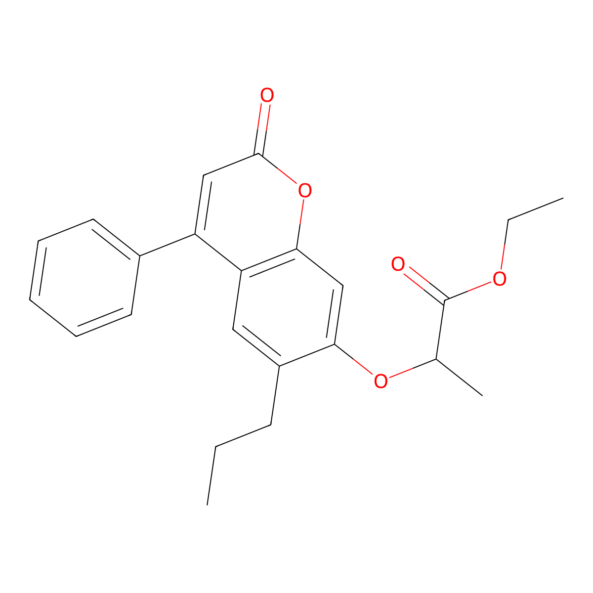 ethyl 2-[(2-oxo-4-phenyl-6-propyl-2H-chromen-7-yl)oxy]propanoate molecular structure, CAS 307547-82-6