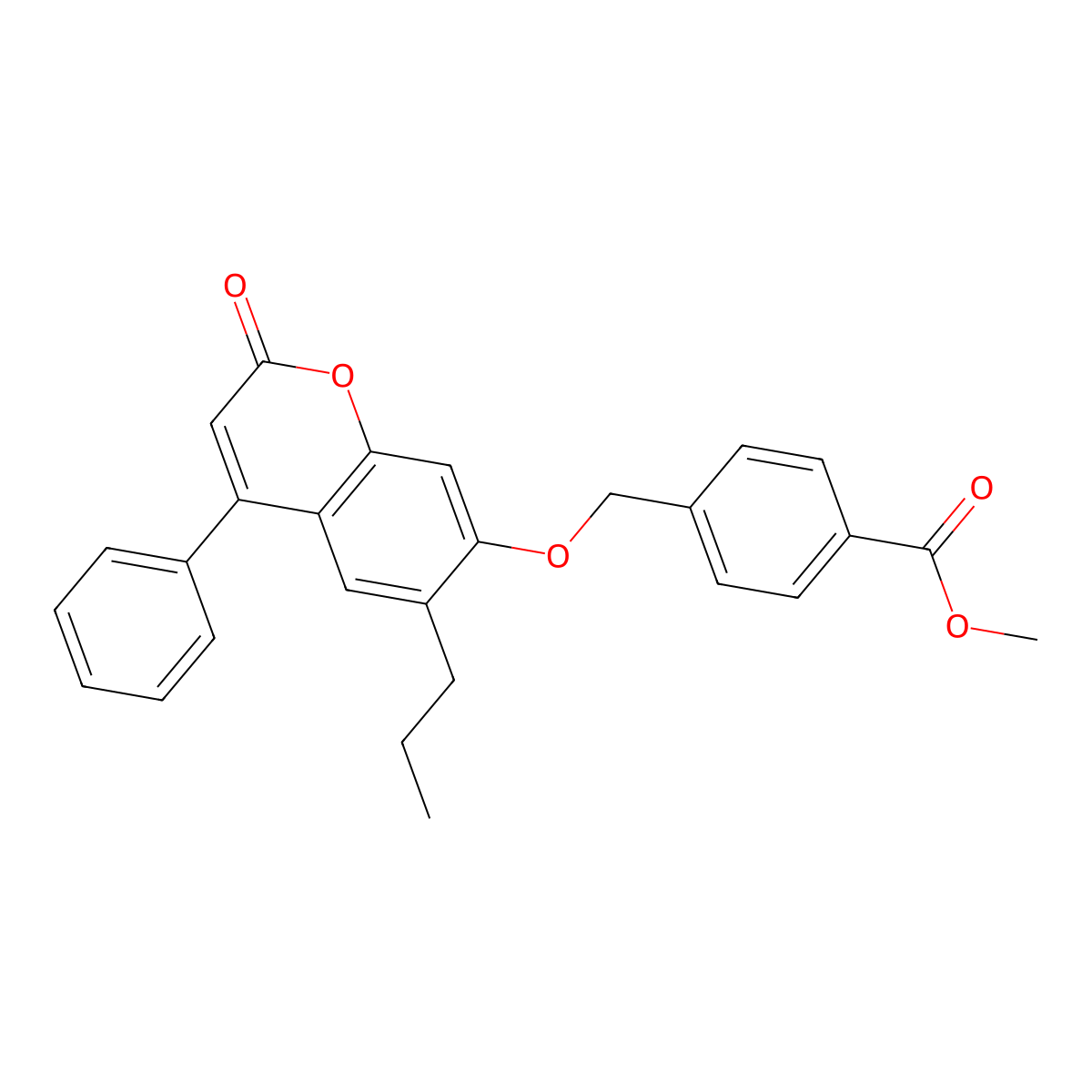 methyl 4-{[(2-oxo-4-phenyl-6-propyl-2H-chromen-7-yl)oxy]methyl}benzoate molecular structure, CAS 307547-99-5