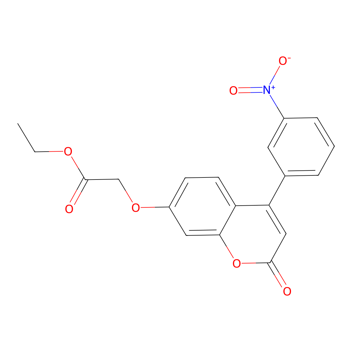 Ethyl 2-[4-(3-nitrophenyl)-2-oxochromen-7-yl]oxyacetate molecular structure, CAS 307548-03-4