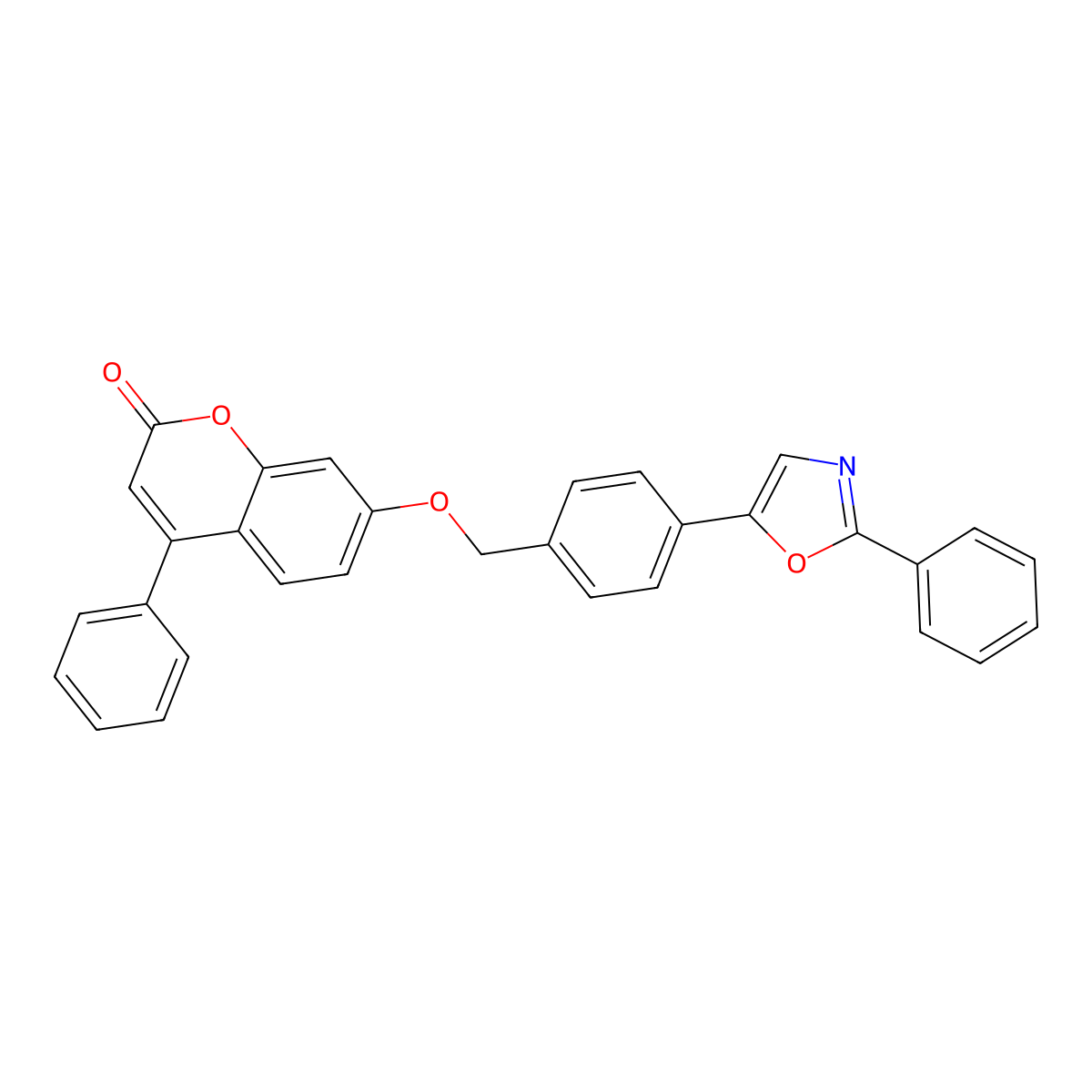 4-phenyl-7-{[4-(2-phenyl-1,3-oxazol-5-yl)benzyl]oxy}-2H-chromen-2-one molecular structure, CAS 307548-07-8