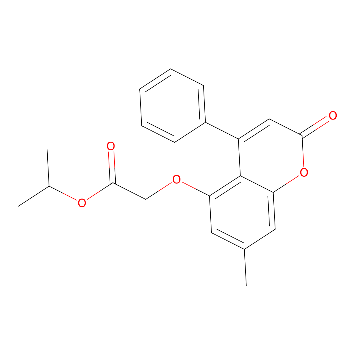 Isopropyl ((7-methyl-2-oxo-4-phenyl-2H-chromen-5-YL)oxy)acetate molecular structure, CAS 307548-15-8
