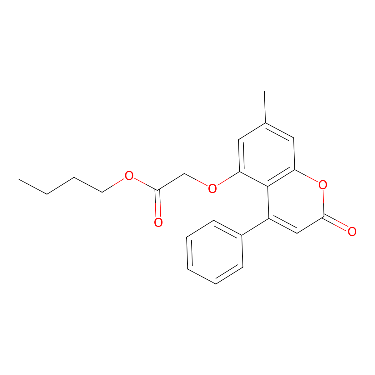 butyl 2-[(7-methyl-2-oxo-4-phenyl-2H-chromen-5-yl)oxy]acetate molecular structure, CAS 307548-16-9