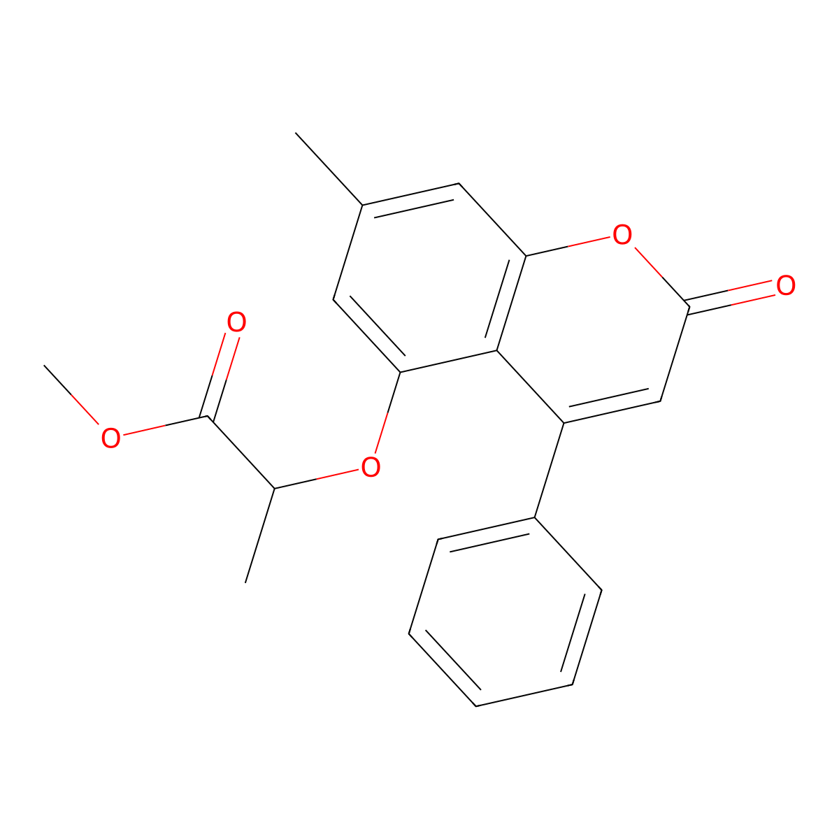methyl 2-[(7-methyl-2-oxo-4-phenyl-2H-chromen-5-yl)oxy]propanoate molecular structure, CAS 307548-17-0
