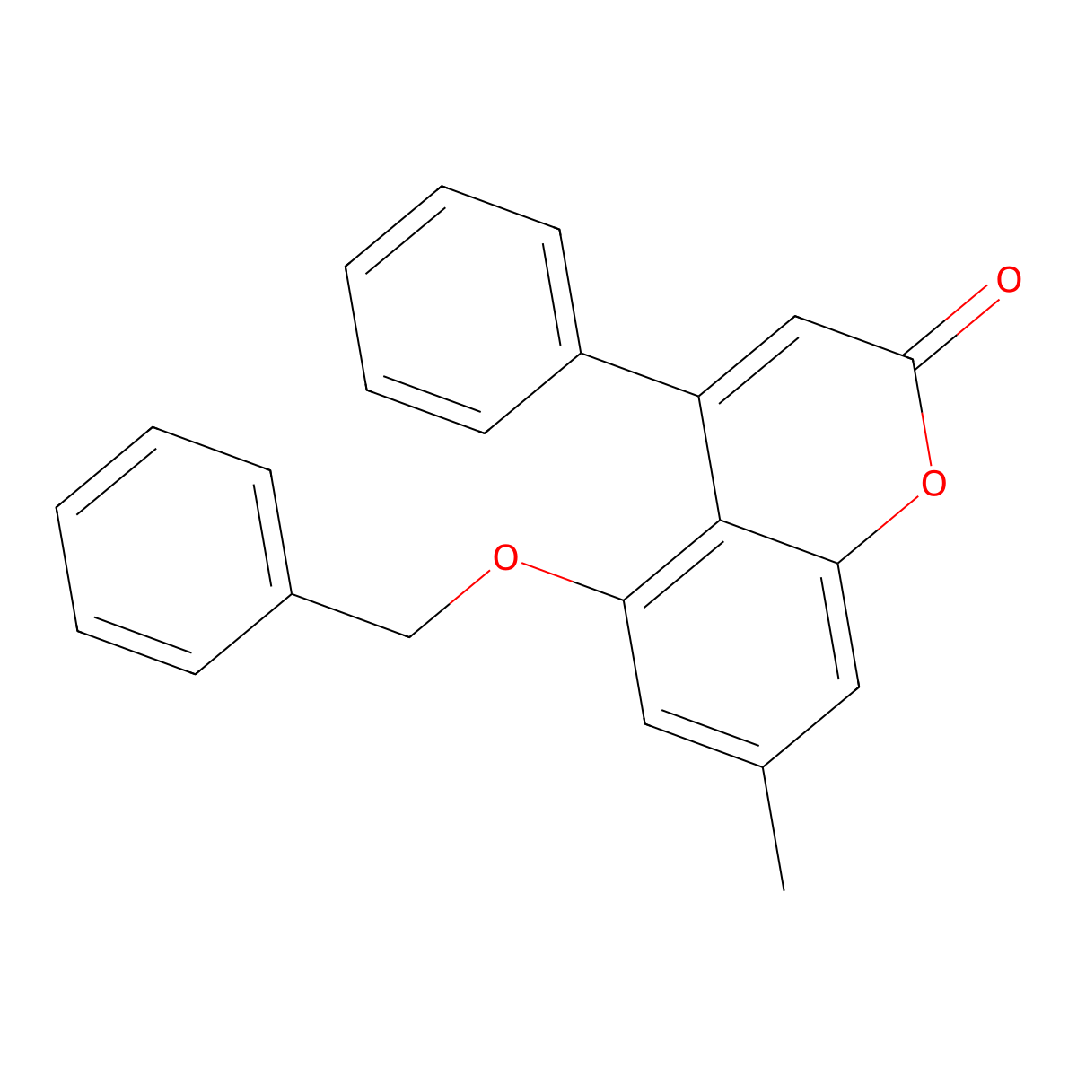 5-(benzyloxy)-7-methyl-4-phenyl-2H-chromen-2-one molecular structure, CAS 307548-21-6