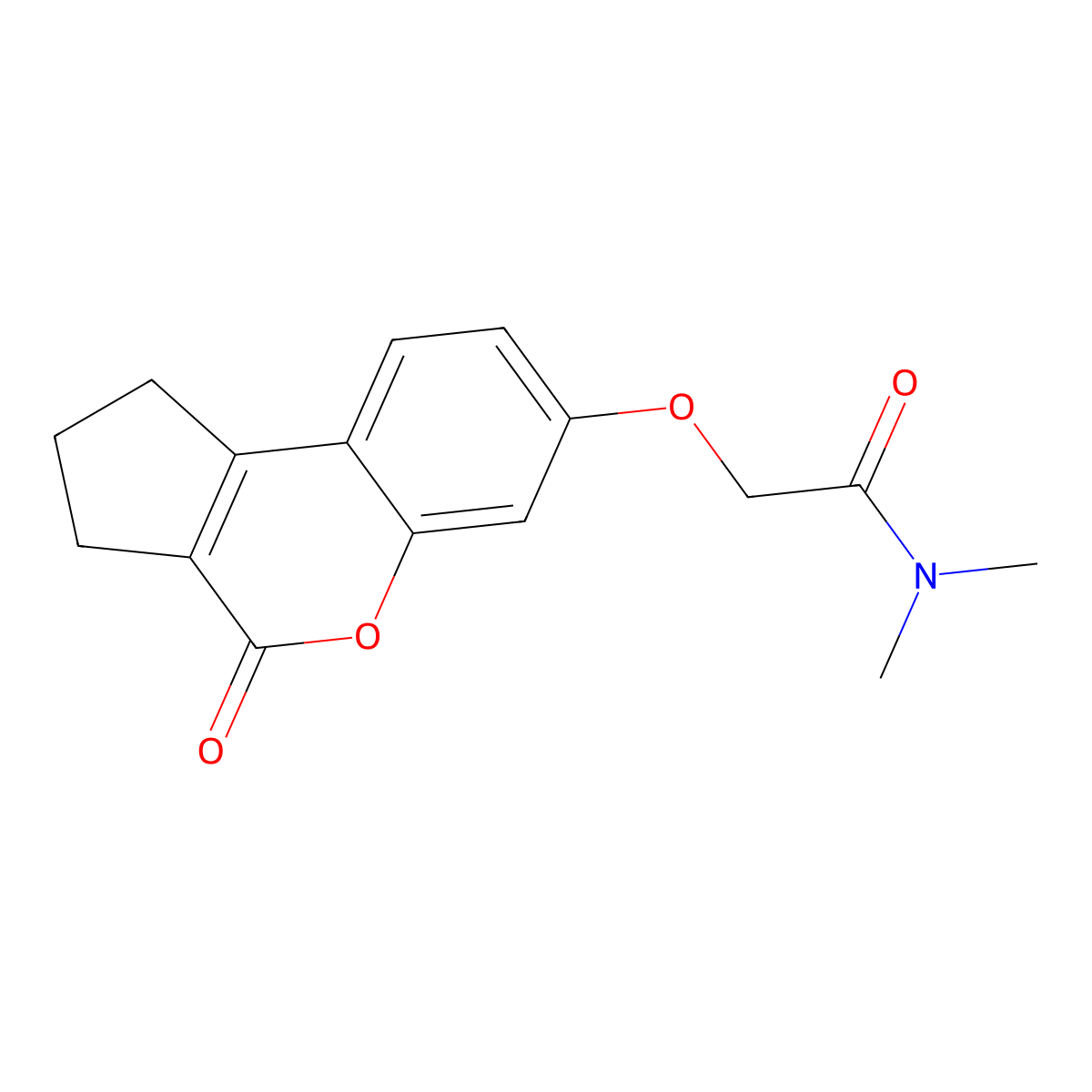 N,N-dimethyl-2-({4-oxo-1H,2H,3H,4H-cyclopenta[c]chromen-7-yl}oxy)acetamide molecular structure, CAS 307548-73-8