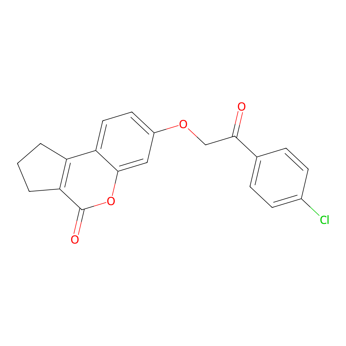 7-[2-(4-chlorophenyl)-2-oxoethoxy]-2,3-dihydrocyclopenta[c]chromen-4(1H)-one molecular structure, CAS 307548-76-1