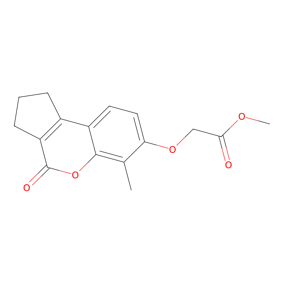 Methyl [(6-methyl-4-oxo-1,2,3,4-tetrahydrocyclopenta[c]chromen-7-yl)oxy]acetate molecular structure, CAS 307548-83-0