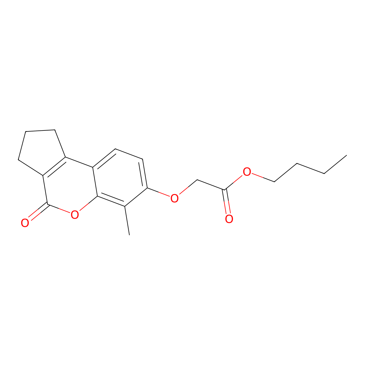 butyl 2-[(6-methyl-4-oxo-2,3-dihydro-1H-cyclopenta[c]chromen-7-yl)oxy]acetate molecular structure, CAS 307548-87-4