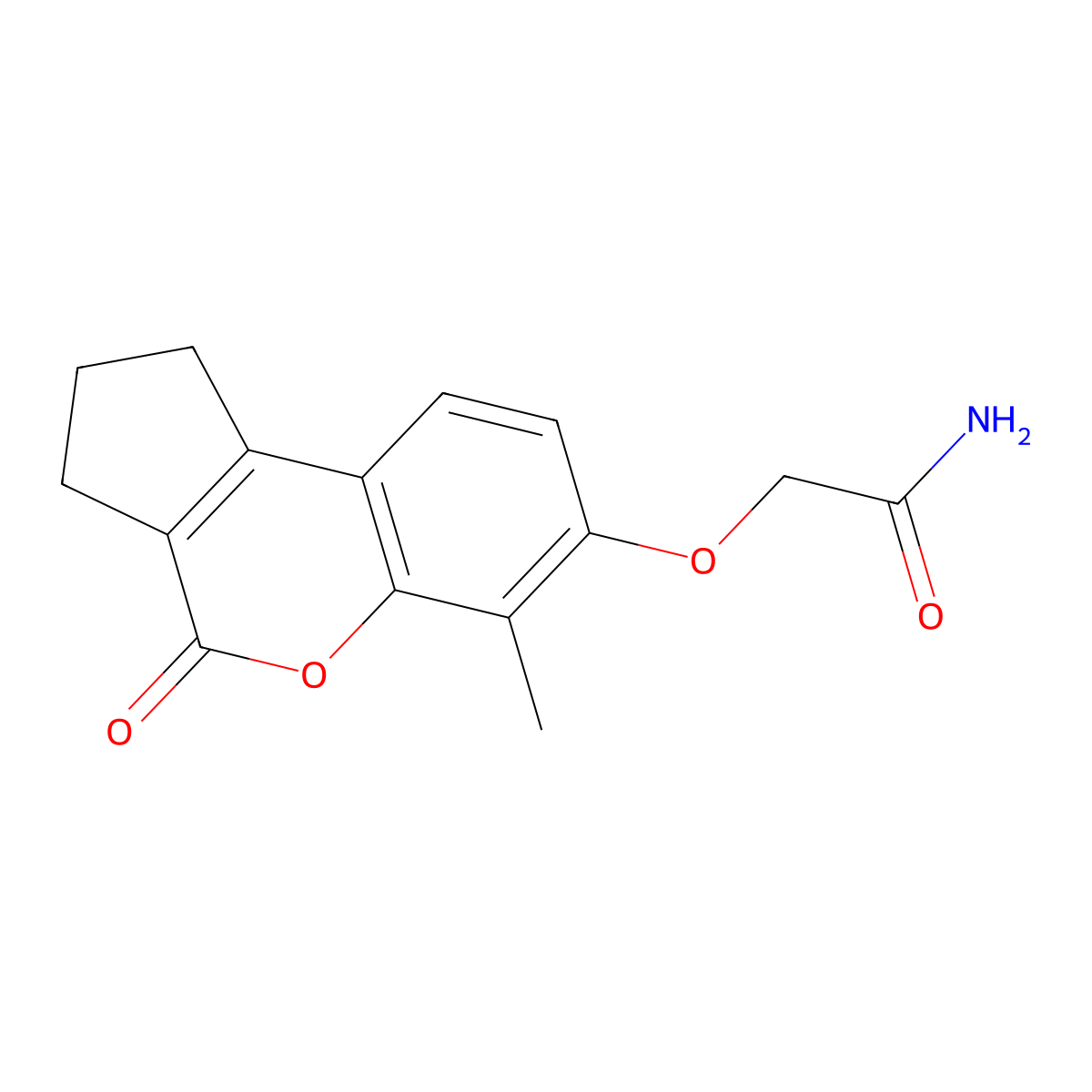 2-[(6-methyl-4-oxo-2,3-dihydro-1H-cyclopenta[c]chromen-7-yl)oxy]acetamide molecular structure, CAS 307548-93-2