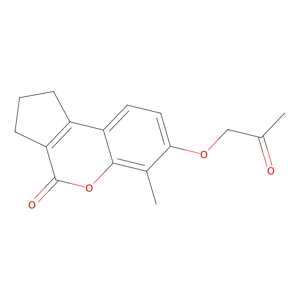 7-Acetonyloxy-3,4-cyclopentene-8-methylcoumarin molecular structure, CAS 307548-94-3