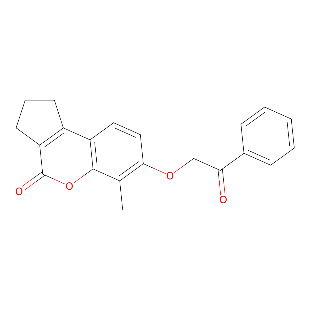 6-methyl-7-(2-oxo-2-phenylethoxy)-2,3-dihydrocyclopenta[c]chromen-4(1H)-one molecular structure, CAS 307548-95-4