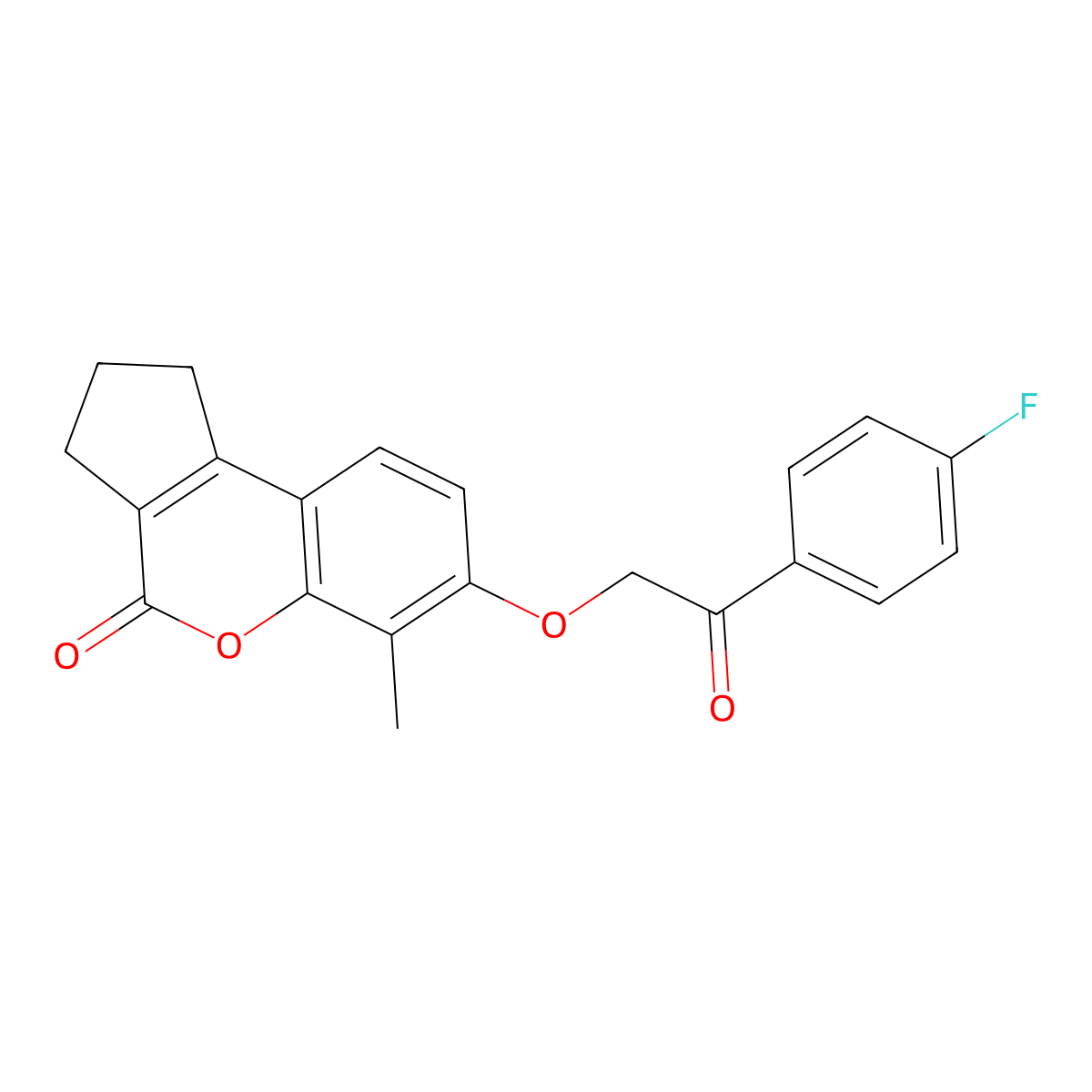7-[2-(4-fluorophenyl)-2-oxoethoxy]-6-methyl-2,3-dihydrocyclopenta[c]chromen-4(1H)-one molecular structure, CAS 307548-96-5
