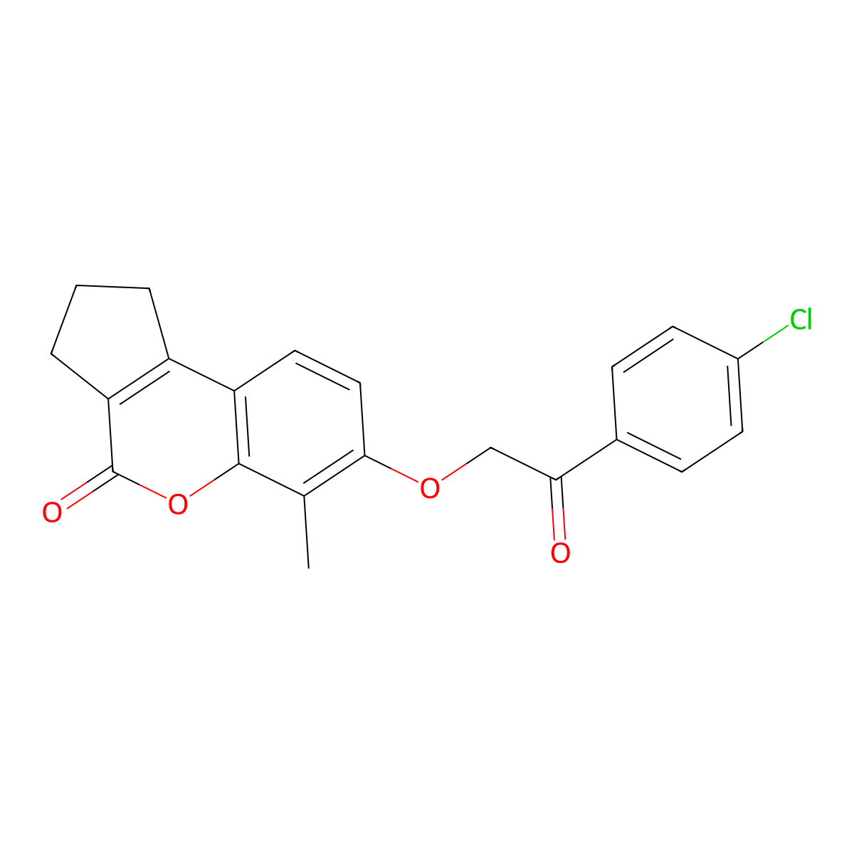 7-[2-(4-chlorophenyl)-2-oxoethoxy]-6-methyl-2,3-dihydro-1H-cyclopenta[c]chromen-4-one molecular structure, CAS 307548-97-6