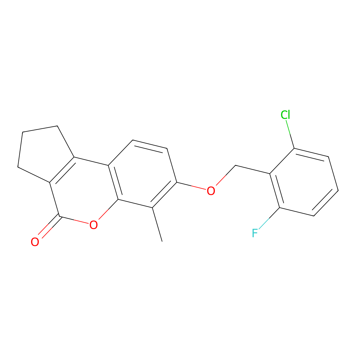 7-[(2-chloro-6-fluorobenzyl)oxy]-6-methyl-2,3-dihydrocyclopenta[c]chromen-4(1H)-one molecular structure, CAS 307549-08-2