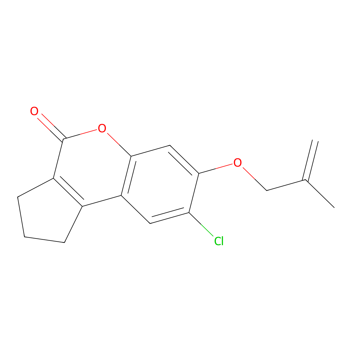 8-chloro-7-[(2-methylallyl)oxy]-2,3-dihydrocyclopenta[c]chromen-4(1H)-one molecular structure, CAS 307549-13-9