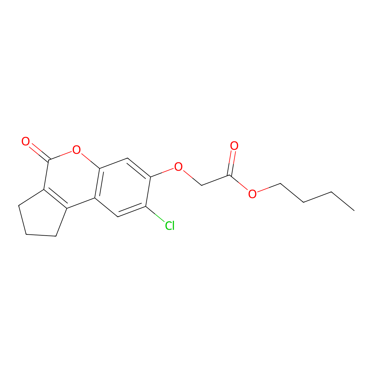 Butyl [(8-chloro-4-oxo-1,2,3,4-tetrahydrocyclopenta[c]chromen-7-yl)oxy]acetate molecular structure, CAS 307549-15-1