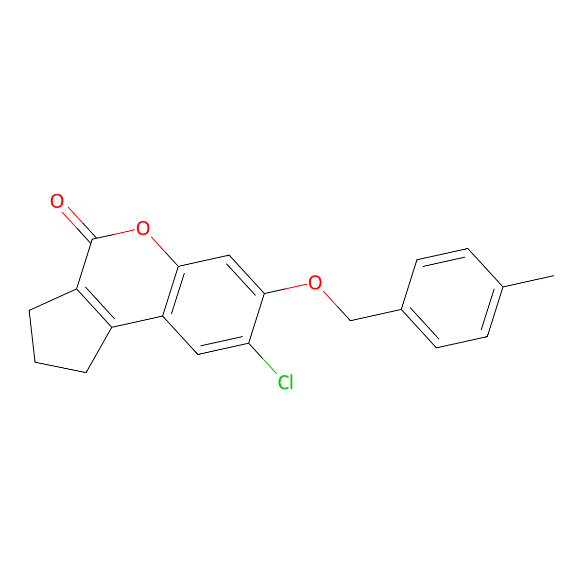 8-chloro-7-[(4-methylphenyl)methoxy]-2,3-dihydro-1H-cyclopenta[c]chromen-4-one molecular structure, CAS 307549-17-3