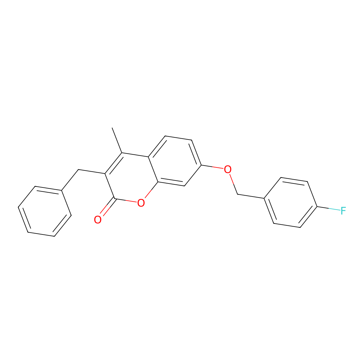 3-benzyl-7-[(4-fluorobenzyl)oxy]-4-methyl-2H-chromen-2-one molecular structure, CAS 307549-36-6