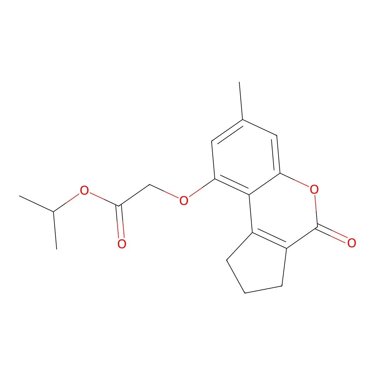 Isopropyl [(7-methyl-4-oxo-1,2,3,4-tetrahydrocyclopenta[c]chromen-9-yl)oxy]acetate molecular structure, CAS 307549-51-5