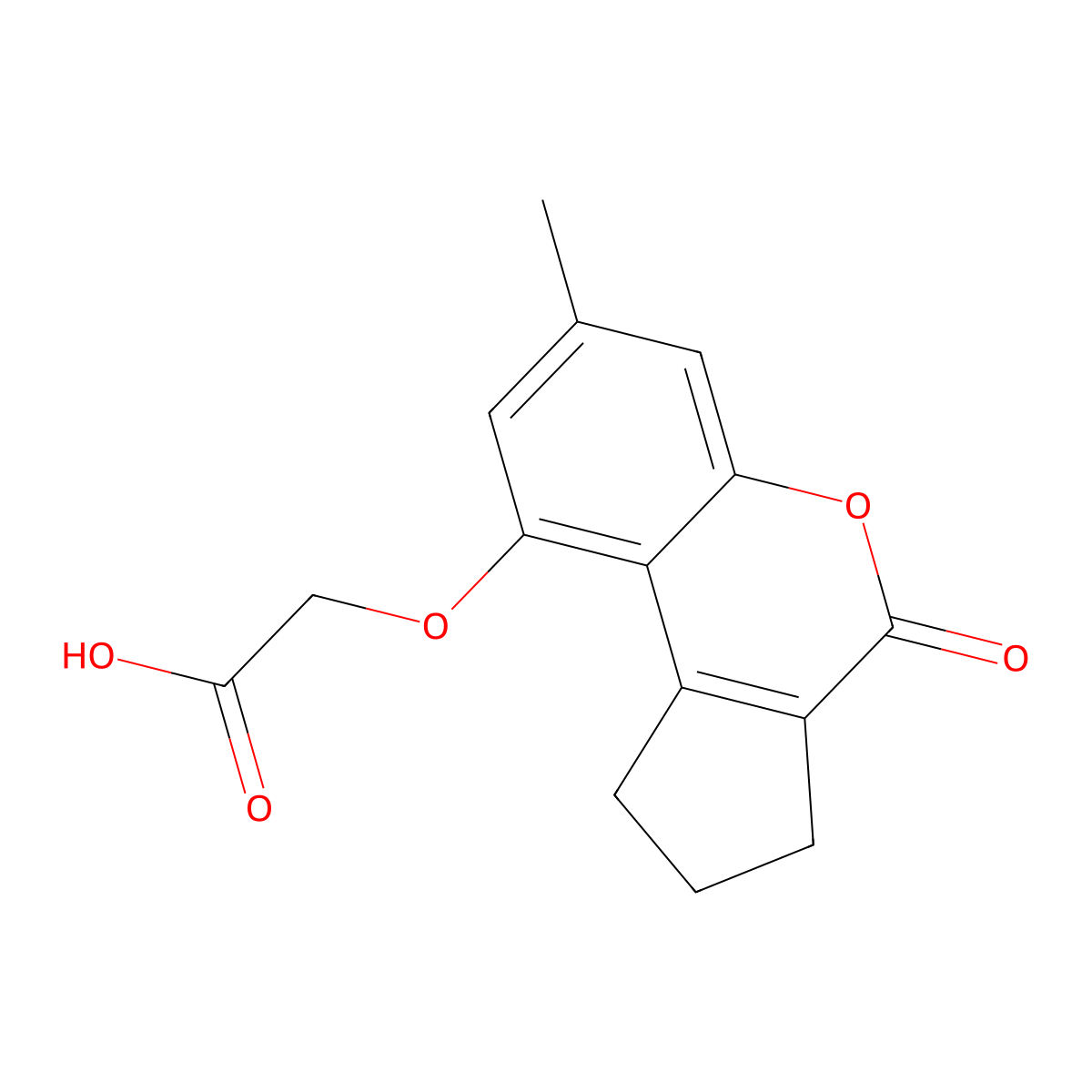 [(7-Methyl-4-oxo-1,2,3,4-tetrahydrocyclopenta[c]chromen-9-yl)oxy]acetic acid molecular structure, CAS 307549-54-8