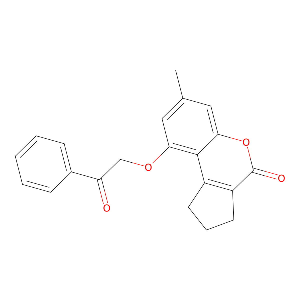 7-methyl-9-(2-oxo-2-phenylethoxy)-2,3-dihydrocyclopenta[c]chromen-4(1H)-one molecular structure, CAS 307549-58-2