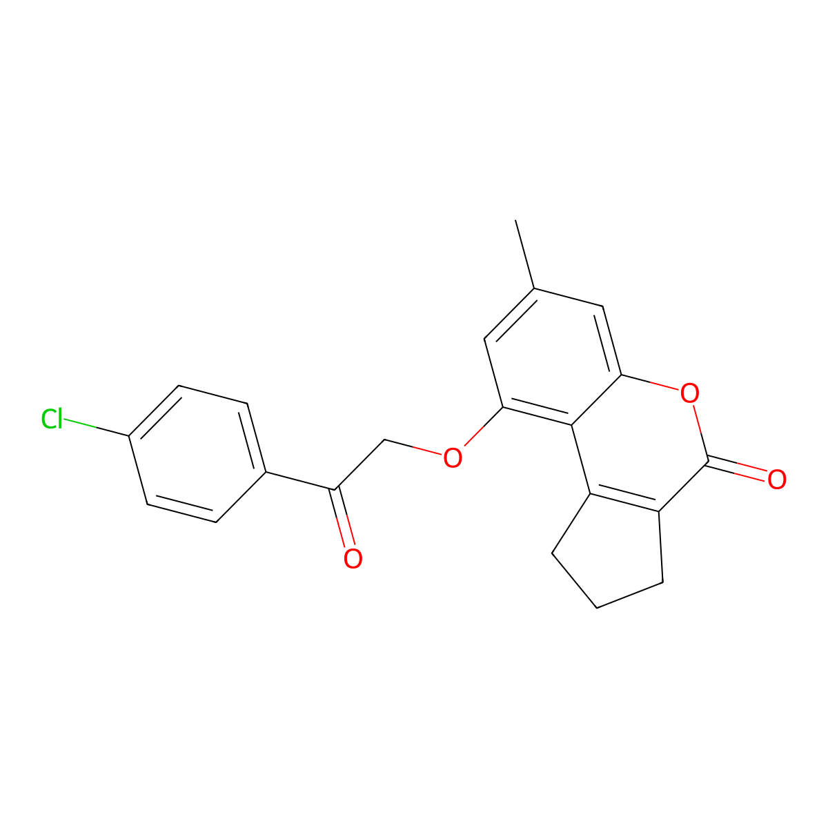 9-[2-(4-chlorophenyl)-2-oxoethoxy]-7-methyl-2,3-dihydrocyclopenta[c]chromen-4(1H)-one molecular structure, CAS 307549-59-3