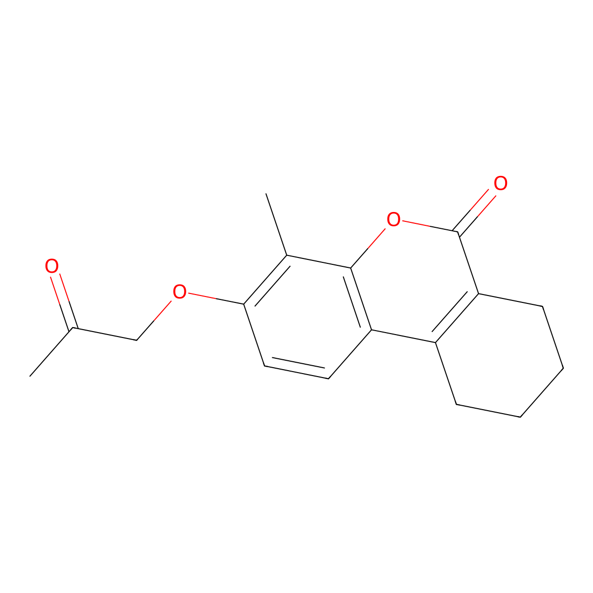 4-Methyl-3-(2-oxopropoxy)-7,8,9,10-tetrahydro-6H-benzo[C]chromen-6-one molecular structure, CAS 307550-03-4