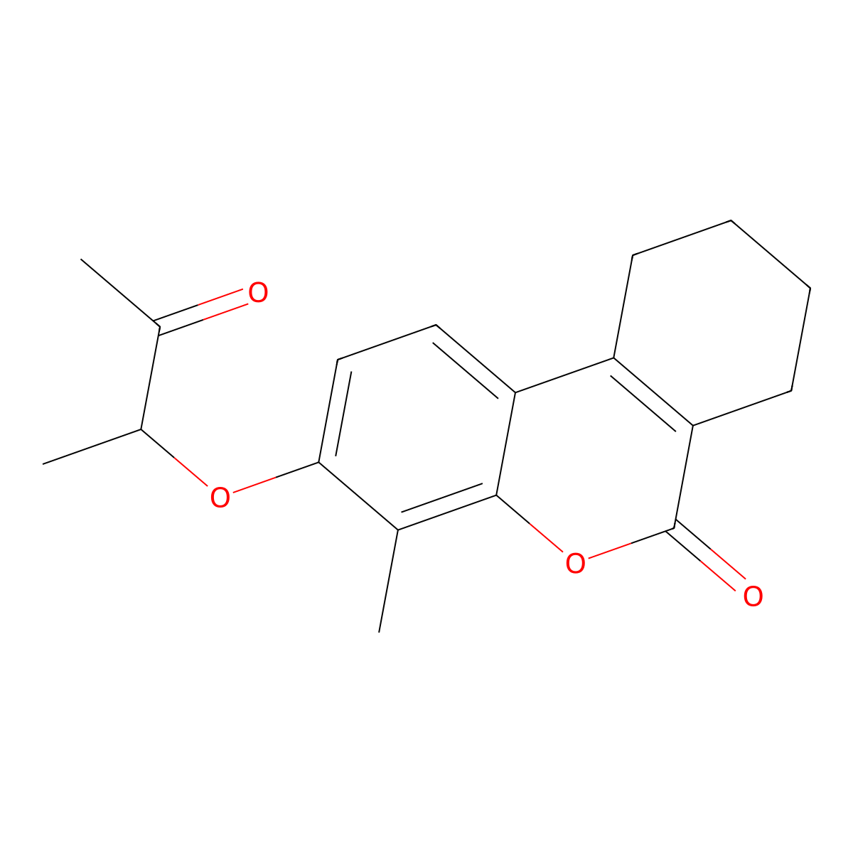 4-Methyl-3-(3-oxobutan-2-yloxy)-7,8,9,10-tetrahydrobenzo[c]chromen-6-one molecular structure, CAS 307550-04-5