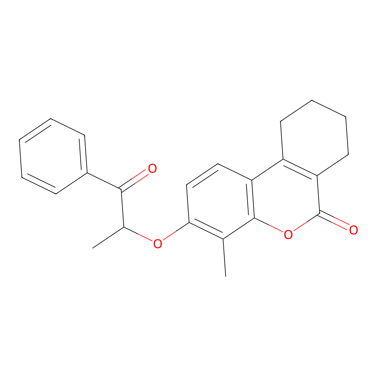 4-methyl-3-(1-methyl-2-oxo-2-phenylethoxy)-7,8,9,10-tetrahydro-6H-benzo[c]chromen-6-one molecular structure, CAS 307550-05-6