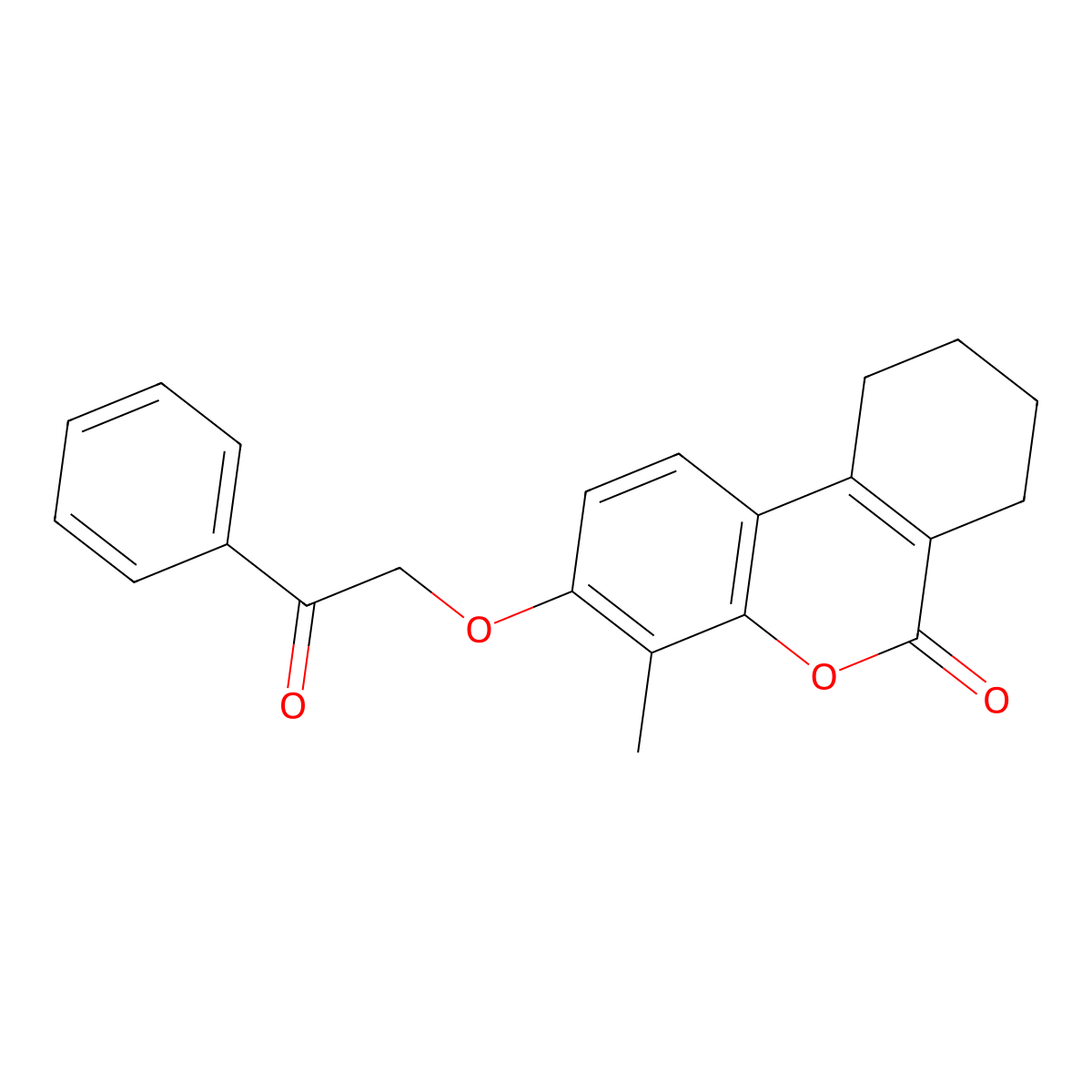 4-methyl-3-(2-oxo-2-phenylethoxy)-7,8,9,10-tetrahydro-6H-benzo[c]chromen-6-one molecular structure, CAS 307550-06-7