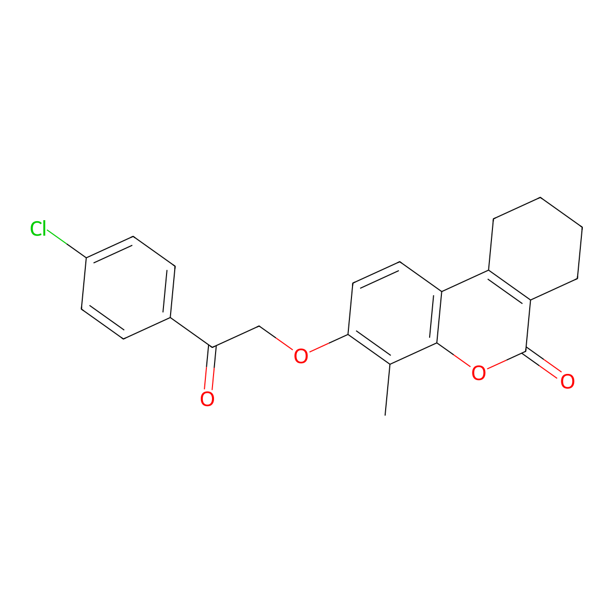 3-[2-(4-chlorophenyl)-2-oxoethoxy]-4-methyl-7,8,9,10-tetrahydro-6H-benzo[c]chromen-6-one molecular structure, CAS 307550-07-8