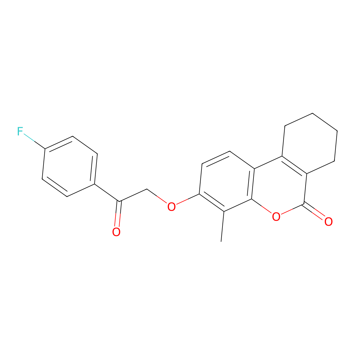 3-[2-(4-Fluorophenyl)-2-oxoethoxy]-4-methyl-7,8,9,10-tetrahydrobenzo[c]chromen-6-one molecular structure, CAS 307550-08-9