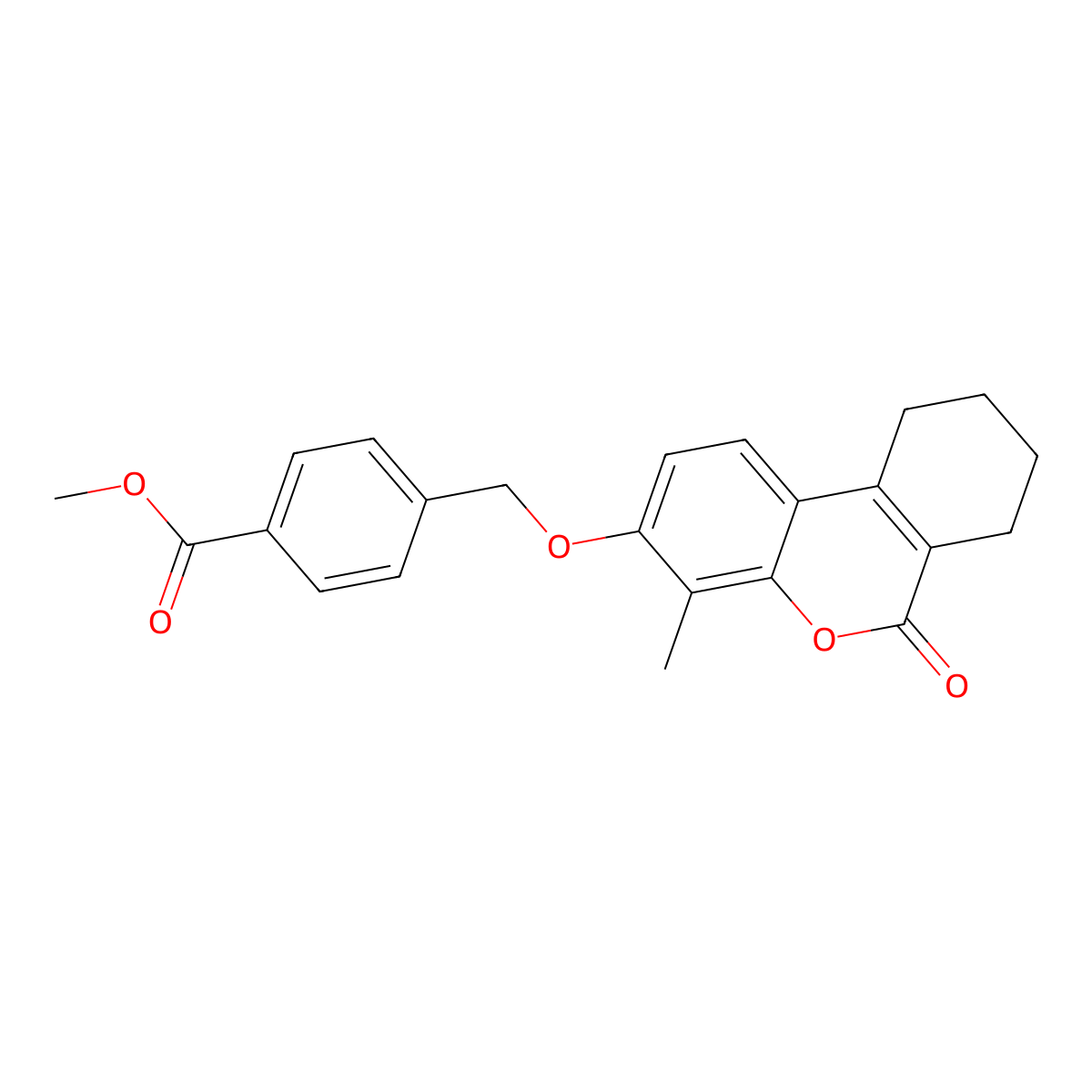 methyl 4-{[(4-methyl-6-oxo-7,8,9,10-tetrahydro-6H-benzo[c]chromen-3-yl)oxy]methyl}benzoate molecular structure, CAS 307550-19-2