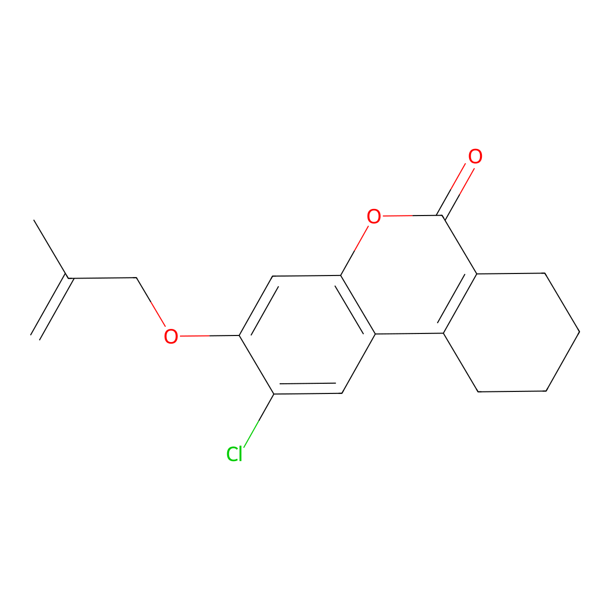 2-Chloro-3-[(2-methylprop-2-en-1-yl)oxy]-7,8,9,10-tetrahydro-6h-benzo[c]chromen-6-one molecular structure, CAS 307550-22-7