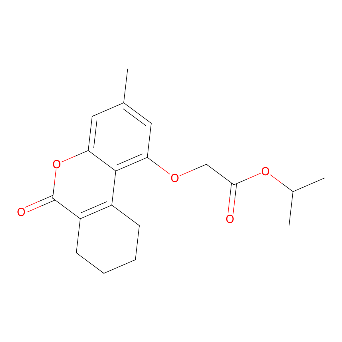 2-[(3-Methyl-6-oxo-7,8,9,10-tetrahydrobenzo[c][1]benzopyran-1-yl)oxy]acetic acid propan-2-yl ester molecular structure, CAS 307550-47-6