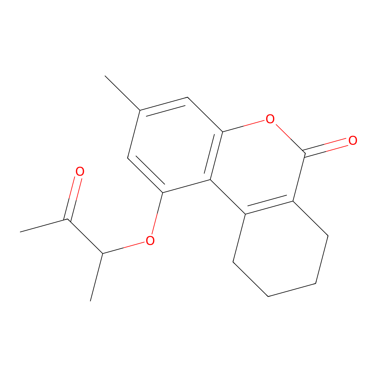 3-methyl-1-(1-methyl-2-oxopropoxy)-7,8,9,10-tetrahydro-6H-benzo[c]chromen-6-one molecular structure, CAS 307550-57-8