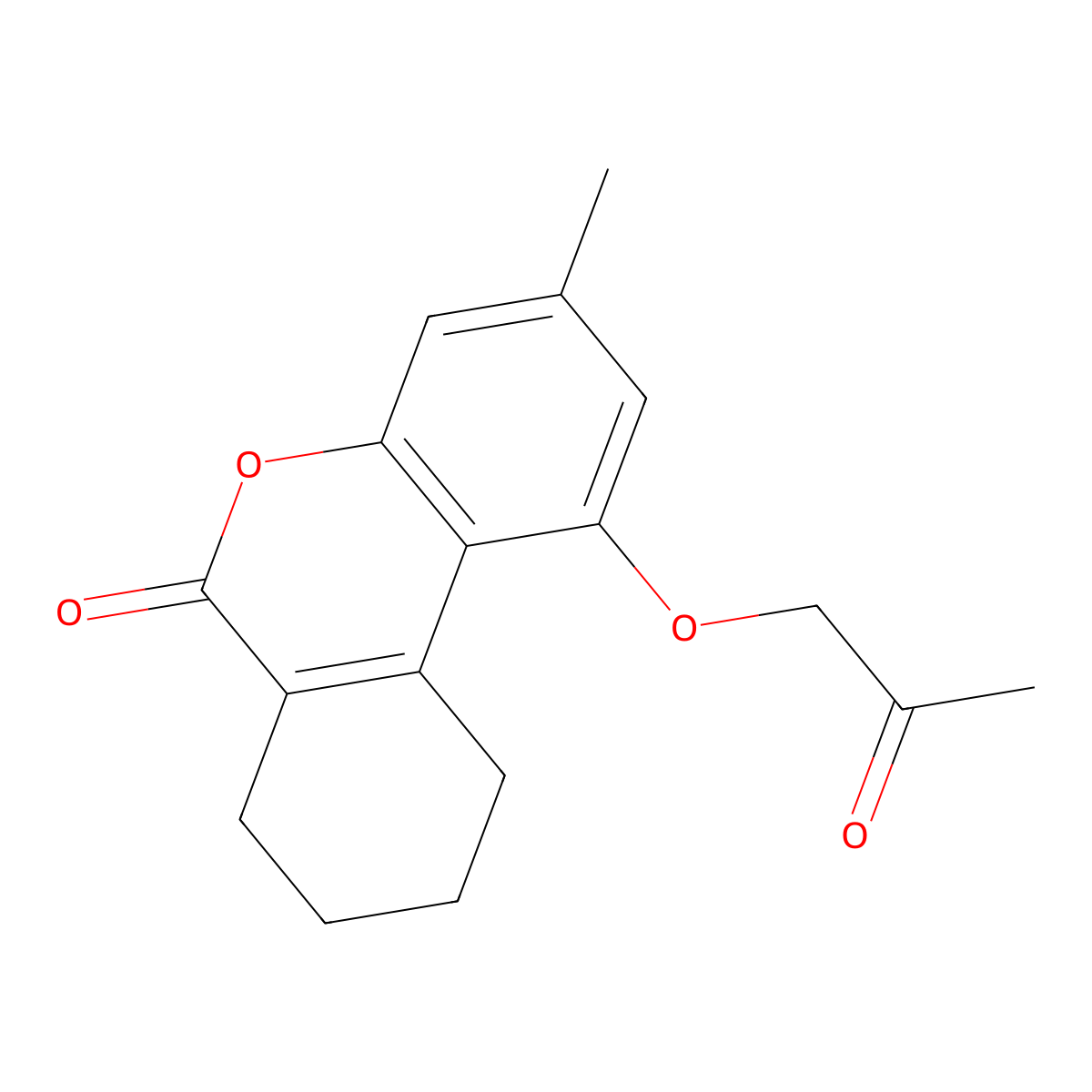 3-methyl-1-(2-oxopropoxy)-7,8,9,10-tetrahydro-6H-benzo[c]chromen-6-one molecular structure, CAS 307550-58-9