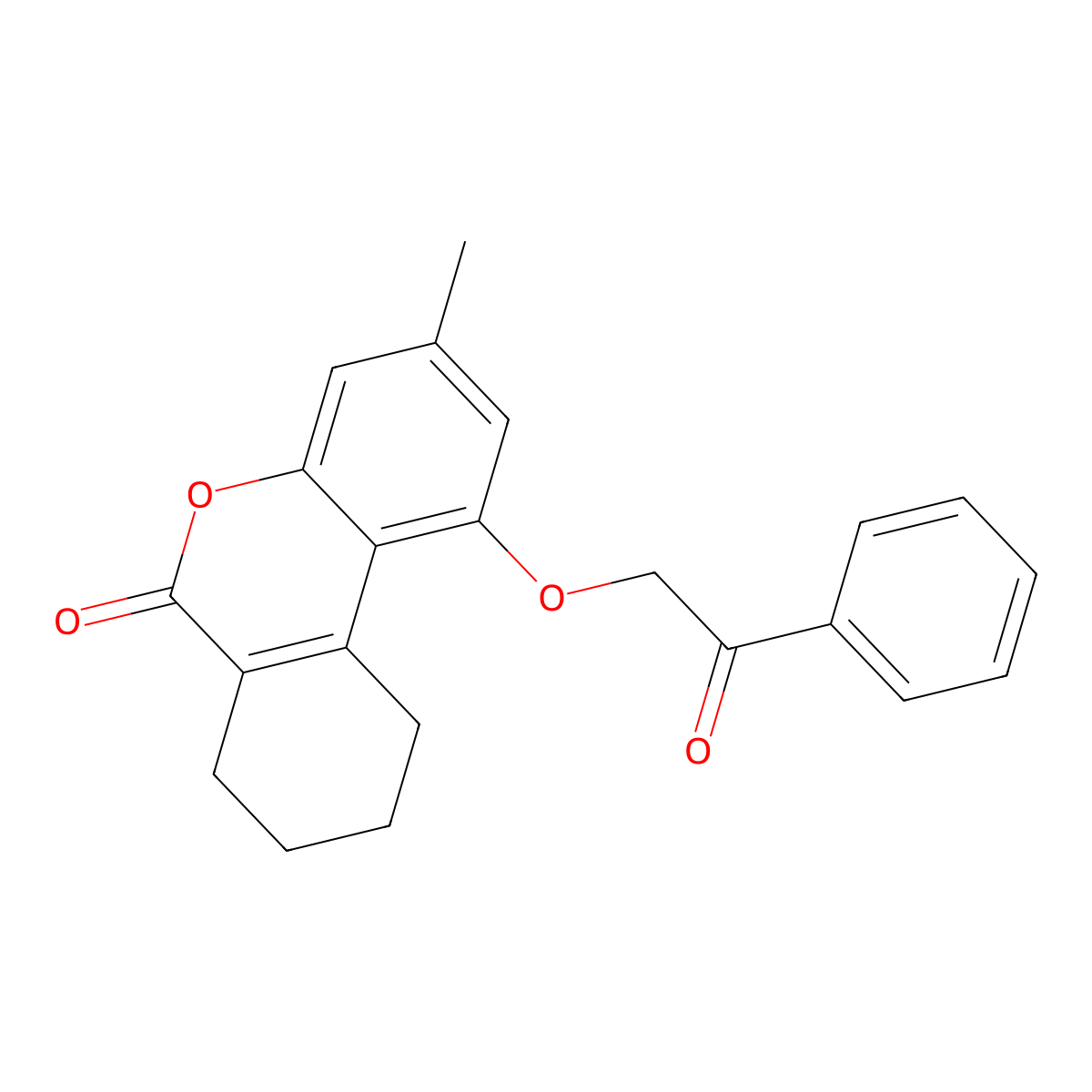 3-methyl-1-(2-oxo-2-phenylethoxy)-7,8,9,10-tetrahydro-6H-benzo[c]chromen-6-one molecular structure, CAS 307550-59-0