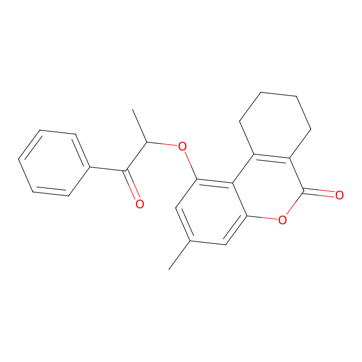 3-methyl-1-(1-methyl-2-oxo-2-phenylethoxy)-7,8,9,10-tetrahydro-6H-benzo[c]chromen-6-one molecular structure, CAS 307550-61-4