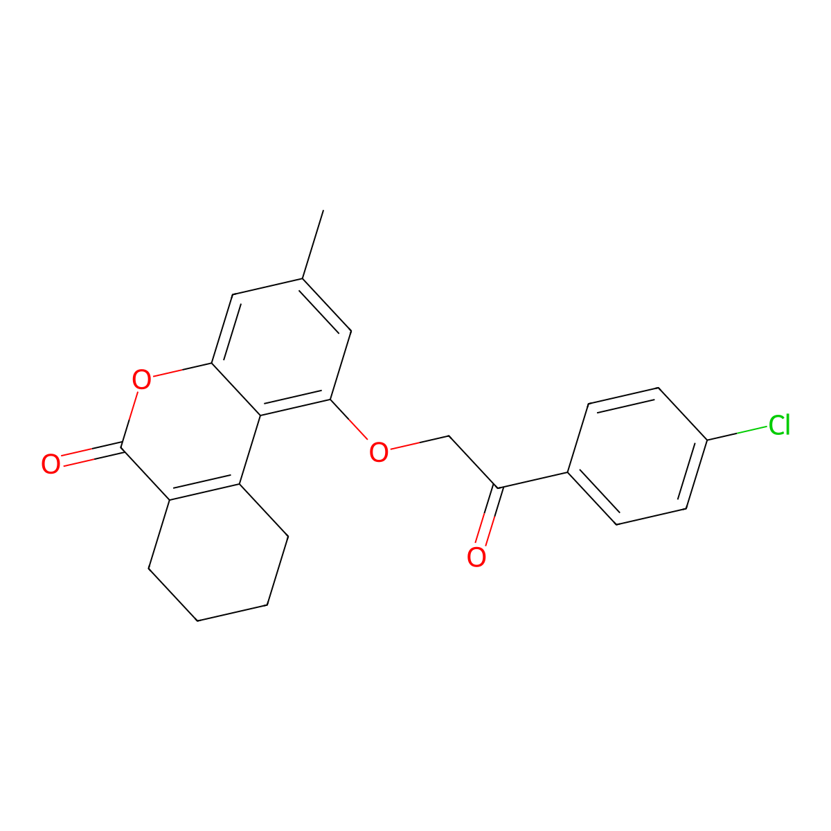 1-[2-(4-chlorophenyl)-2-oxoethoxy]-3-methyl-7,8,9,10-tetrahydro-6H-benzo[c]chromen-6-one molecular structure, CAS 307550-63-6